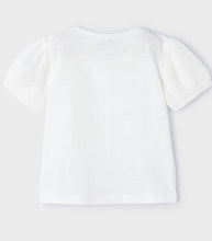 Load image into Gallery viewer, Mayoral Girls Cotton Tee with Crochet shoulder details: Sizes 2 to 8
