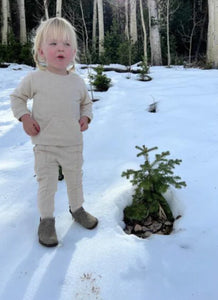 Ettie & H Classic Cotton Joggers in Cream: Size NB to 12/18M