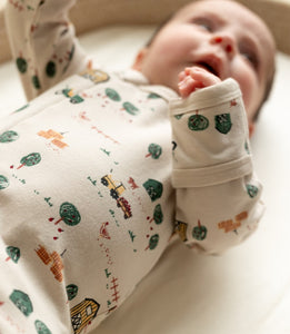 Coccoli Cotton-Modal Sleeper in Farm Print: Size NB to 18M