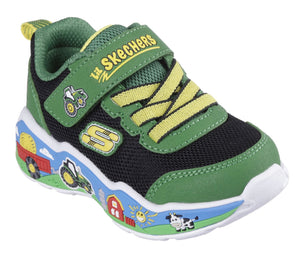 Skechers Barn Squad Buddies Sneakers in Green/Black: Size 5 to 10 Toddler