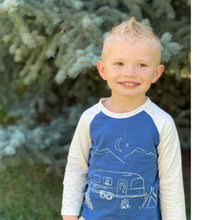 Load image into Gallery viewer, Me &amp; Henry Grey &amp; BlueNavy Blue “Camping Van Adventure” Long Sleeved Tee : Size 0/3M to 18/24M
