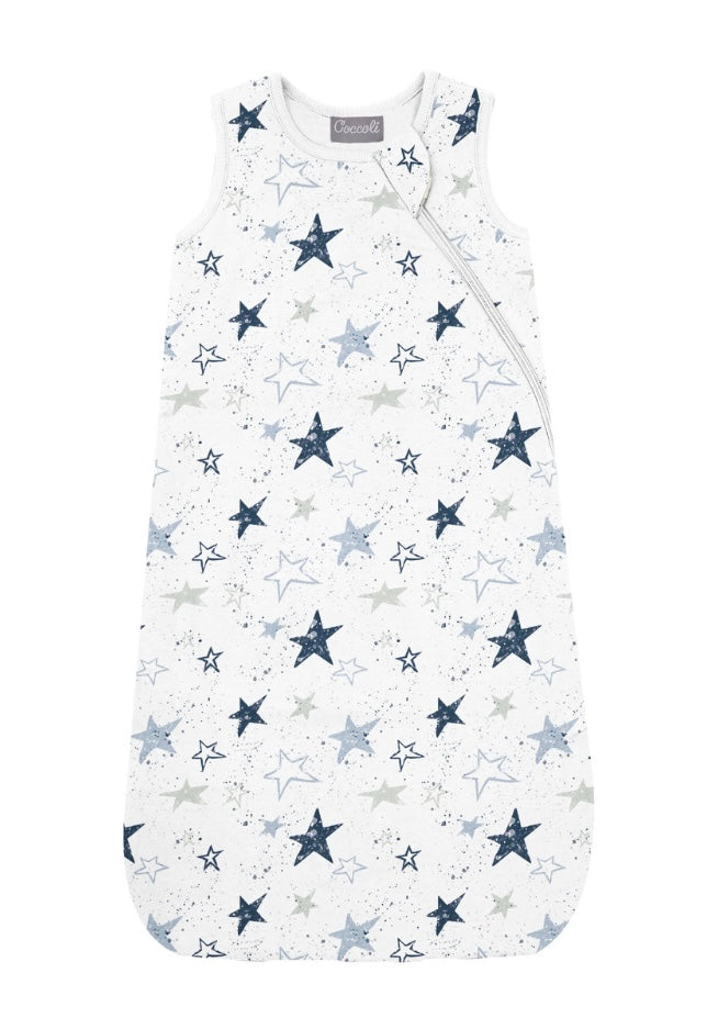 Coccoli Modal Sleepsack TOG 1.5 in Stars on White Print: Size NB to 36M