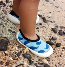 Load image into Gallery viewer, Jan &amp; Jul Water Play Shoes in Blue Whales: Sizes 3 Toddler to 10 Toddler
