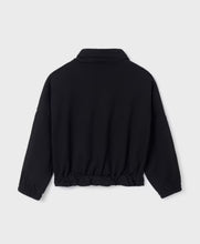 Load image into Gallery viewer, Mayoral Youth Girls 100% Cotton Cropped Zipped Pullover in Black: Size 8 to 18 Years
