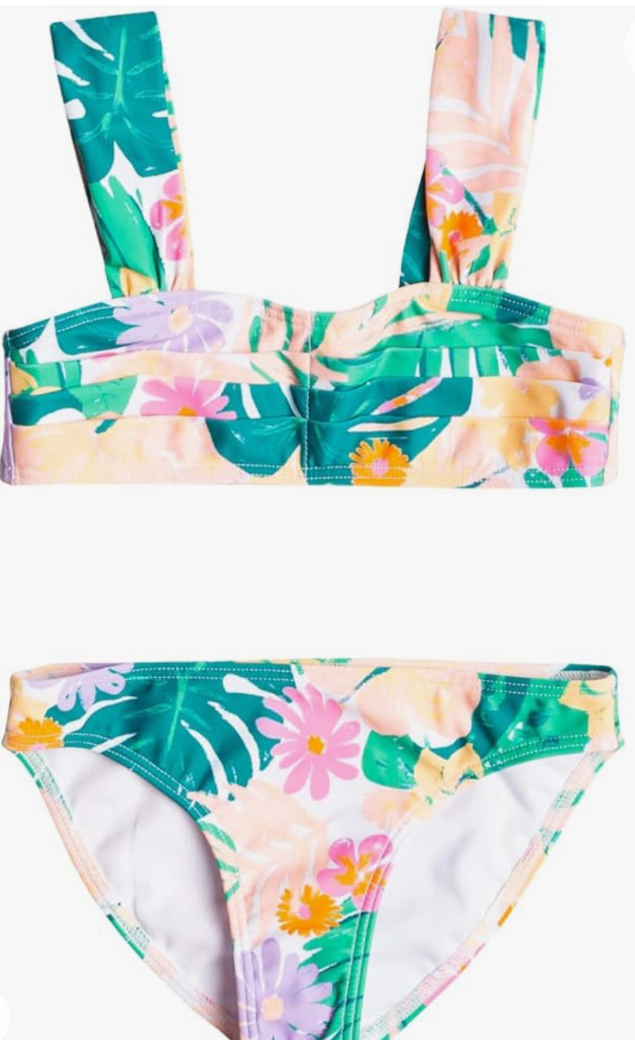 Roxy “Paradisiac Island” Green Floral Bikini Set: Size 2 to 7 Years