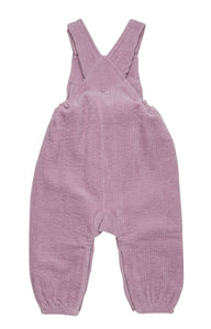 Minymo Baby Girl Purple Corduroy Overalls: Size 0M-18M