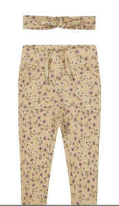 Baby/Toddler Girls Trousers in Sand with Flowers: Size 12-24M