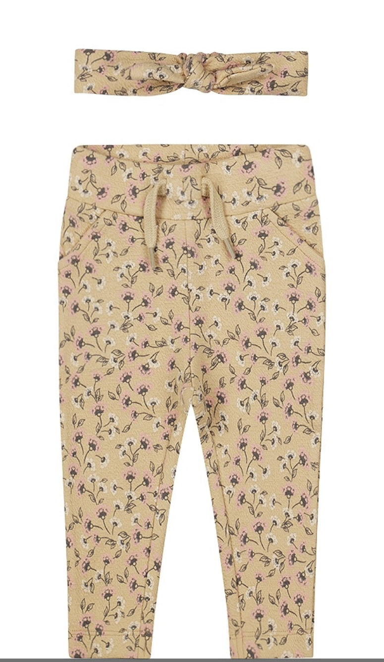 Baby/Toddler Girls Trousers in Sand with Flowers: Size 12-24M