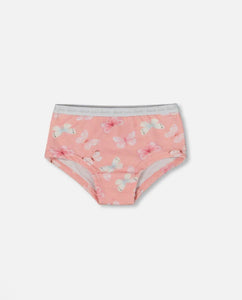Deux par Deux Organic Cotton Boyshort Panty Pink and Blue Butterflies : Size 2/3 to 11/12