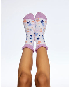 Deux Par Deux Violet Tulle Socks : Size 3-12