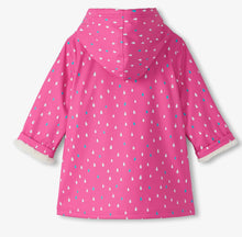 Load image into Gallery viewer, Hatley Girls Tiny Dots Sherpa Lined Button-Up Rain Jacket: Size 2-8
