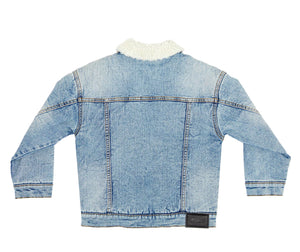 Silver Jeans Boys Sherpa Lined Denim Jacket :  Size S/P to X/L