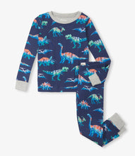 Load image into Gallery viewer, Hatley Boys Blue Dinos Organic Cotton Pajama Set: Size 3-8
