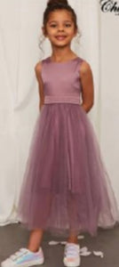 Girls Fancy Purple Party Dress: Size 2-14