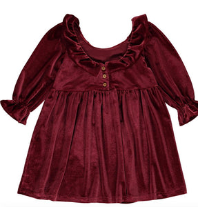 Vignette “Milly” Velvet Christmas Dress: Sizes 2 to 8 Years