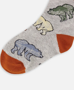 Deux Par Deux “Friendly Bears” Print Socks : Size 3/4 to 10/12 Years