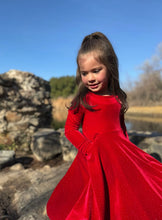Load image into Gallery viewer, Vignette Girls Red Glitter Velvet Christmas Dress: Sizes 3M to 10 Years
