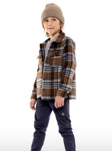 Load image into Gallery viewer, Extra Cozy Brown/Blue Plaid Flannel Shirt/Shacket: Sizes 7 to 14 Years
