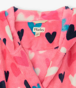 Hatley Confetti Hearts Fleece Robe: Size S(2-3) to XL(8-10)