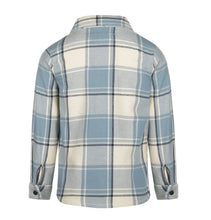 Load image into Gallery viewer, Soft Blue Off White Plaid 100% Cotton Shacket : Sizes 2-6
