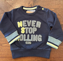 Load image into Gallery viewer, Never Stop Rolling Baby Boy Sweatshirt: Sizes 3M to 24M
