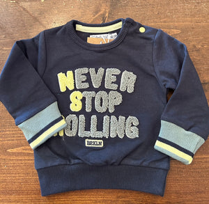 Never Stop Rolling Baby Boy Sweatshirt: Sizes 3M to 24M