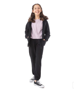 Nano Loungewear Zip Hoodie in Black: Size 4 to 16 Years