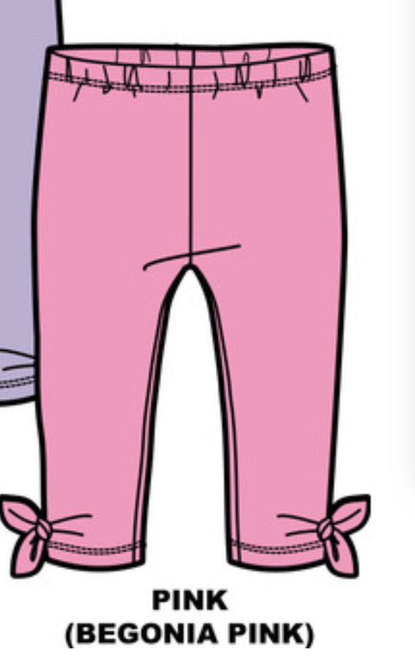 MID Girls Pink Capri Leggings: Size 2/3 to 6/7