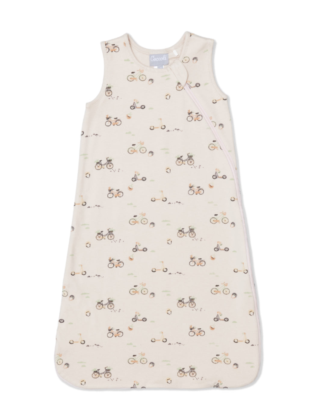 Coccoli Modal Sleepsack Color Biker Print in Oat Milk: Size NB to 36M