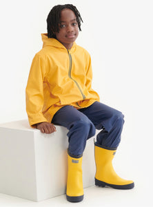 Hatley Yellow With Navy Stripe Lining Splash Jacket : Size 2 to 12