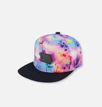 Load image into Gallery viewer, Deux Par Deux Printed Cap With Floral Print On Black And Multicolored Background: Size 6 Months - 14 Years
