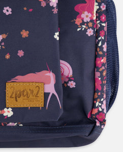 Deux Par Deux Unicorn Floral Print Backpack