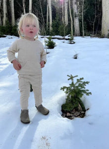 Ettie & H Cream Cotton Sweatshirt Top with Front Pouch: Sizes 2 to 7