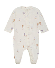 Load image into Gallery viewer, Fixoni Organic Cotton Baby Girl Ruffled Zipper Sleeper in Balloon Print: Sizes NB to 18M
