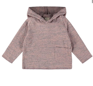 Ettie & H Super Soft Light Weight Hodded Tops in Heathered Pink: Sizes 0/3M to 18/24M