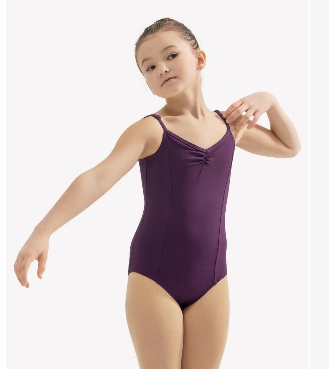 Capezio Vneck Camisole Leotard in Aubergine: Children’s 6/7 to 10/12