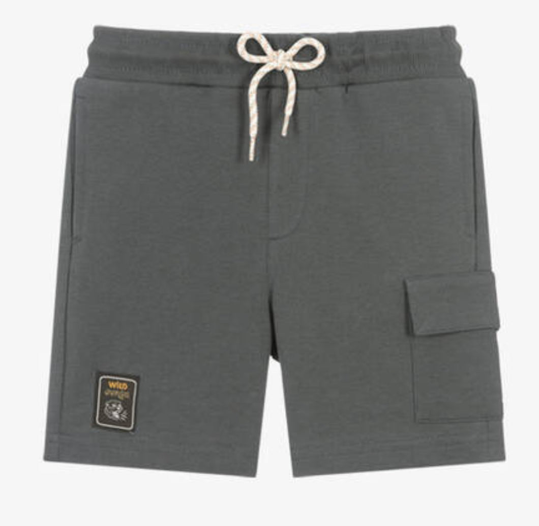 Mayoral Wild Jungle Grey Sweat Shorts: Size 3-9