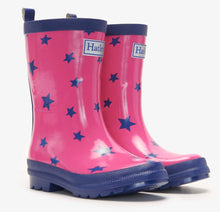 Load image into Gallery viewer, Hatley Glitter Stars Shiny Rain Boots: Size 9 to 1
