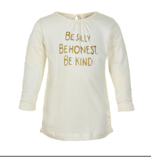 Load image into Gallery viewer, Creamie Long Sleeved Cotton Modal Tee White with Gold Lettering: Size 3 to 6
