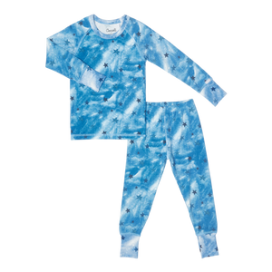 Coccoli Dark Blue with Stars Print Pajama Set: Size 2 to 14 Years
