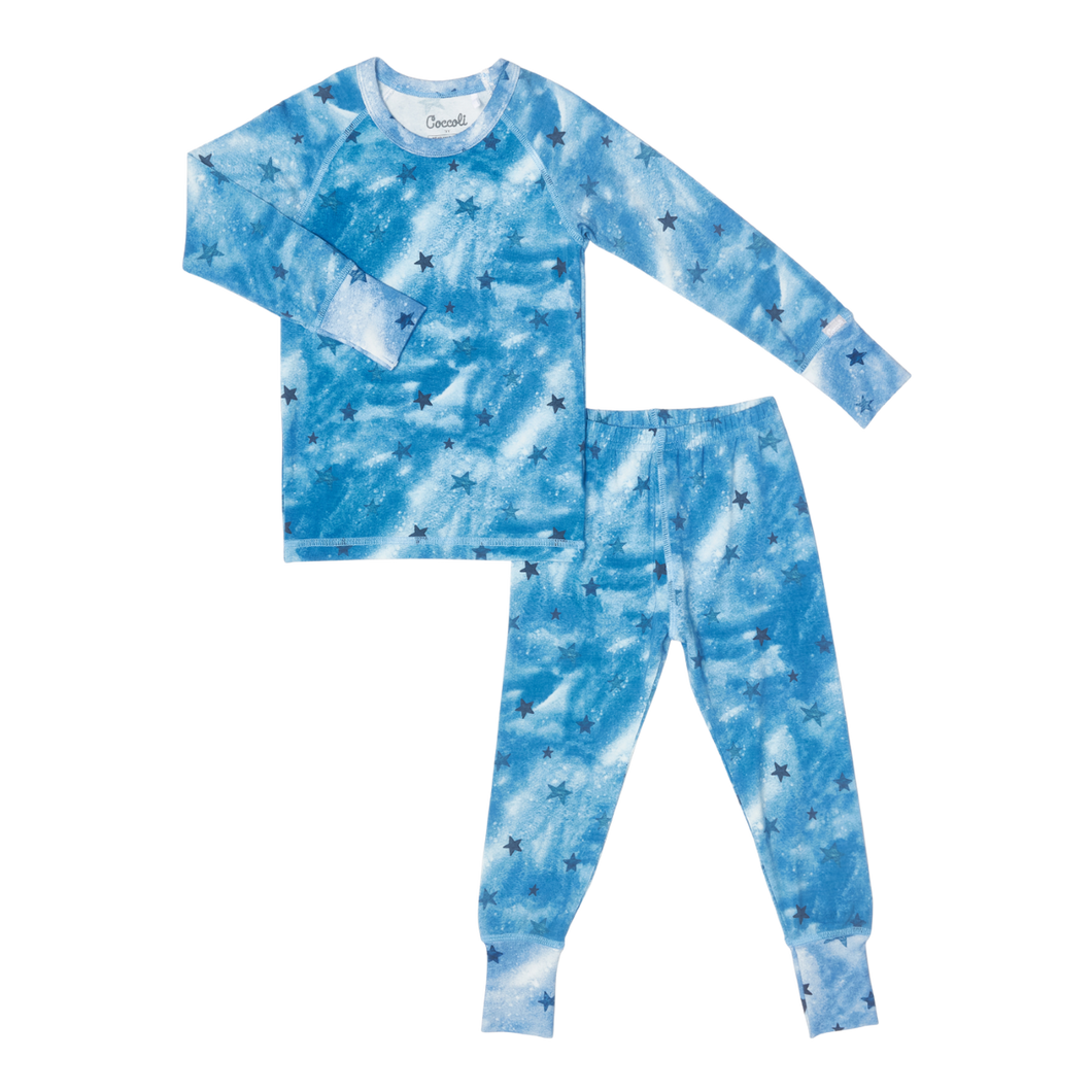 Coccoli Dark Blue with Stars Print Pajama Set: Size 2 to 14 Years