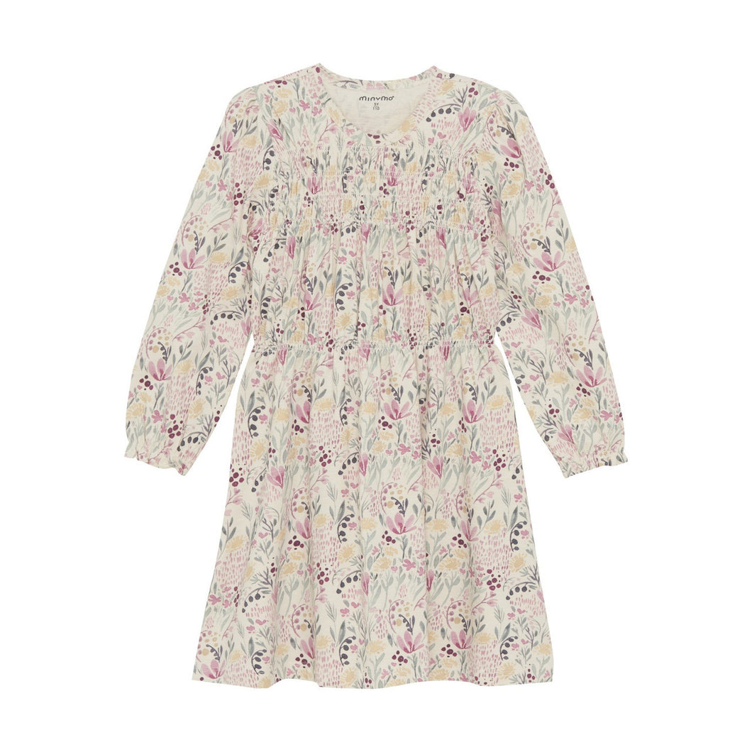 Minymo Long Sleeved Floral Print Dress: Size 3 to 8 Years
