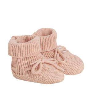 Fixoni Infant Knit Booties in Cameo Rose: Size 3-6M