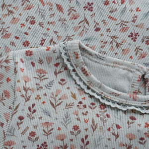 Minymo Brand Long Sleeved Shirt with Flower Print: Size 7 to 12 Years
