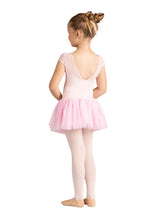 Load image into Gallery viewer, Danz n Motion Cap Sleeve Lace Trim Dance Dress w/Attached TuTu in Pink
