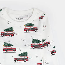 Load image into Gallery viewer, Petit Lem “Festive Cars” Print 2 Piece Holiday Pajama Set: Size 2 to 14 Years
