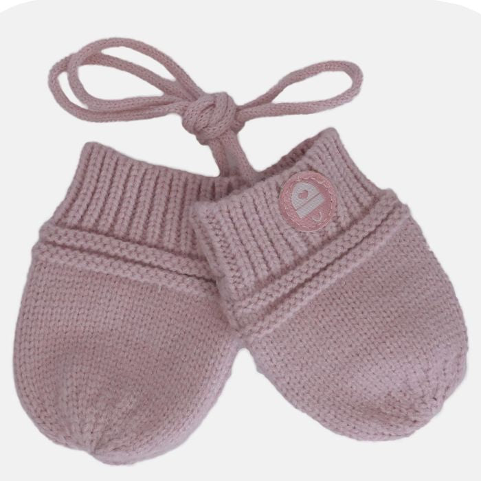 Calikids Infant Cotton Knit Mitts in Rose