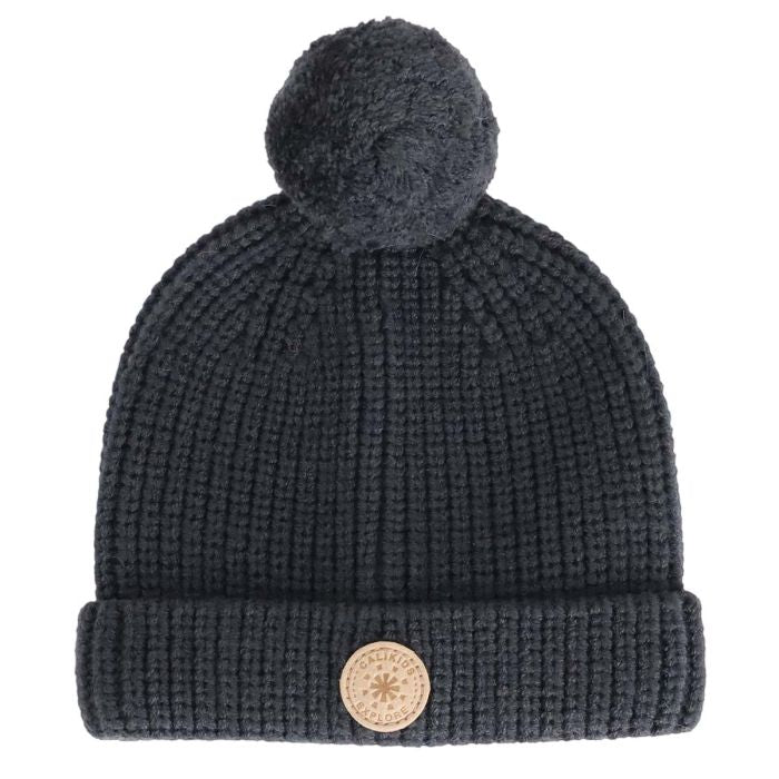 Calikids Infant Knit Hat with PomPom in Black Ink