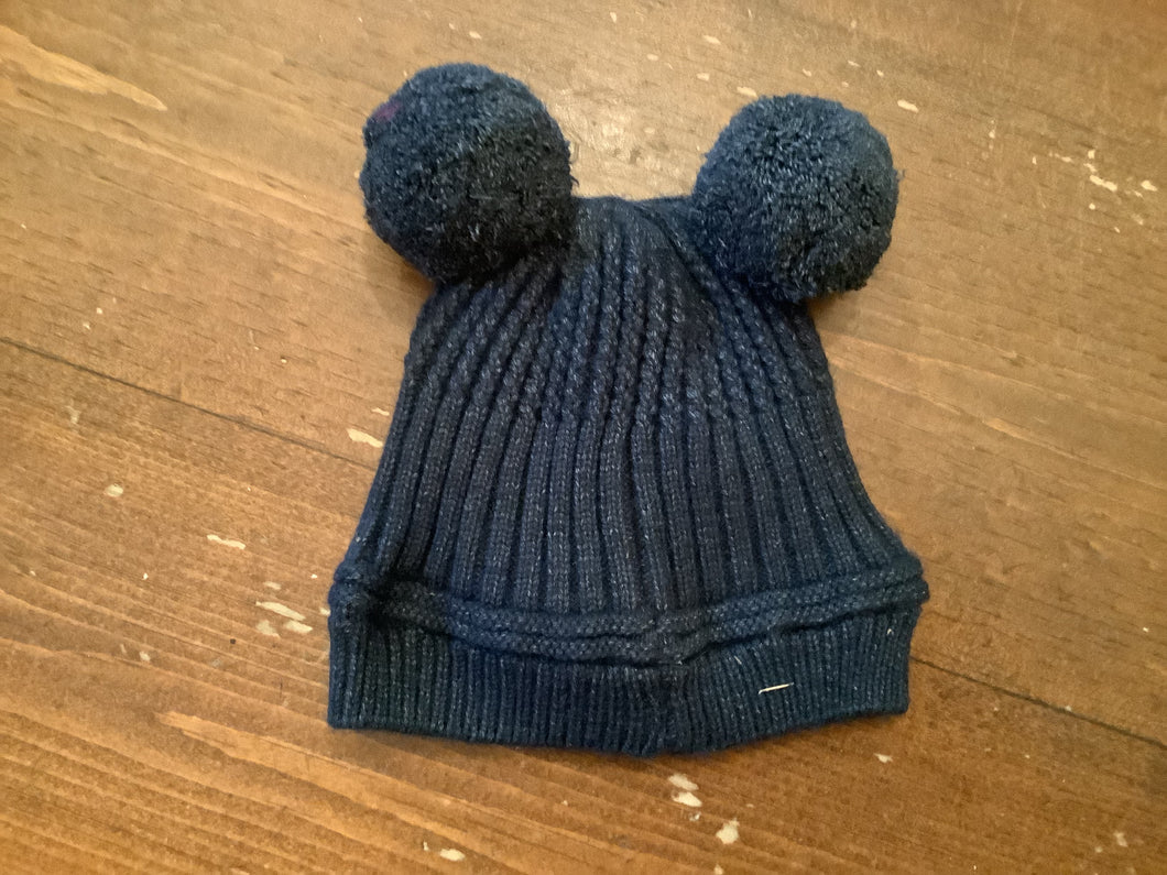 Calikids Baby Knit Hat with Double PomPom in Navy