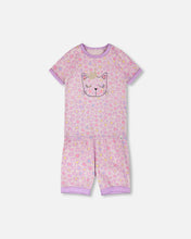 Load image into Gallery viewer, Deux Par Deux Organic Cotton 2 Piece Purple Cat Pajamas: Size 2 to 12 Years
